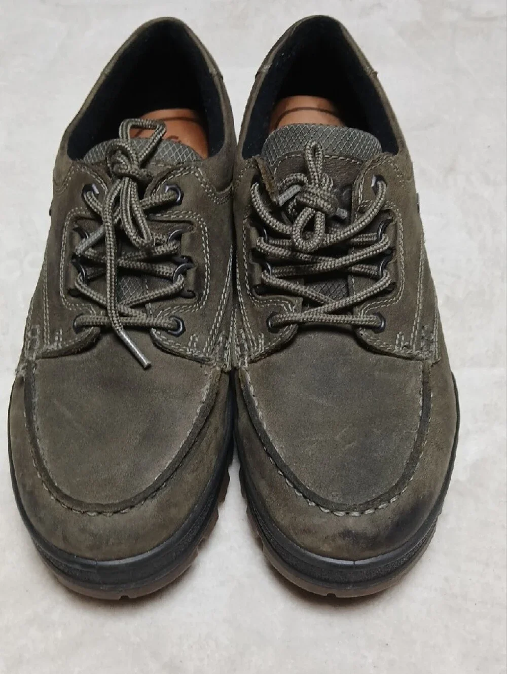 Ecco Track 25 GORE-TEX Olive Green Men's Boat Shoe with Brown Outsole Size 44